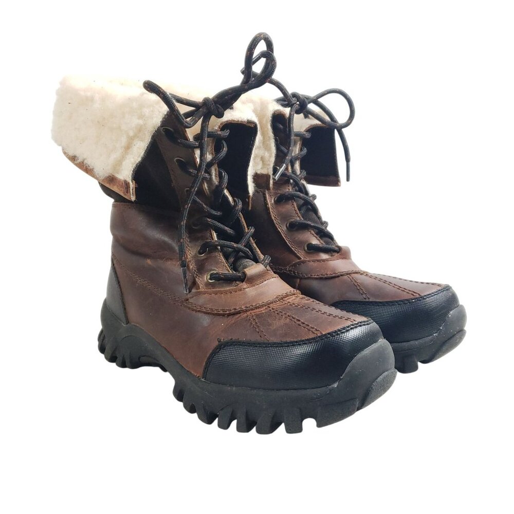 Tara m. McKinley Womens Size 6 Brown Leather Wool Lined Boots